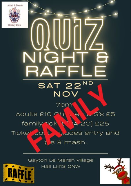 Family (2 Adults, 2 Children) Ticket for Xmas Quiz 22nd Nov 2025