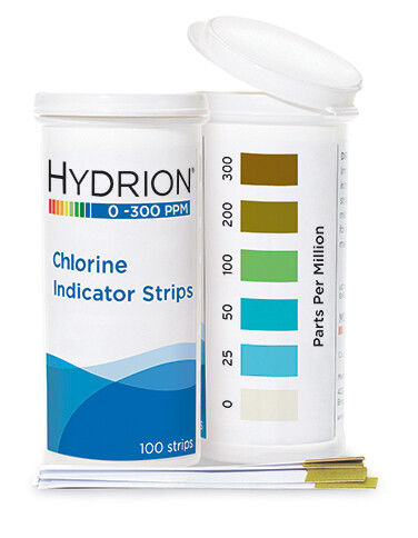 Hydrion Chlorine Test Strips (0-300PPM)