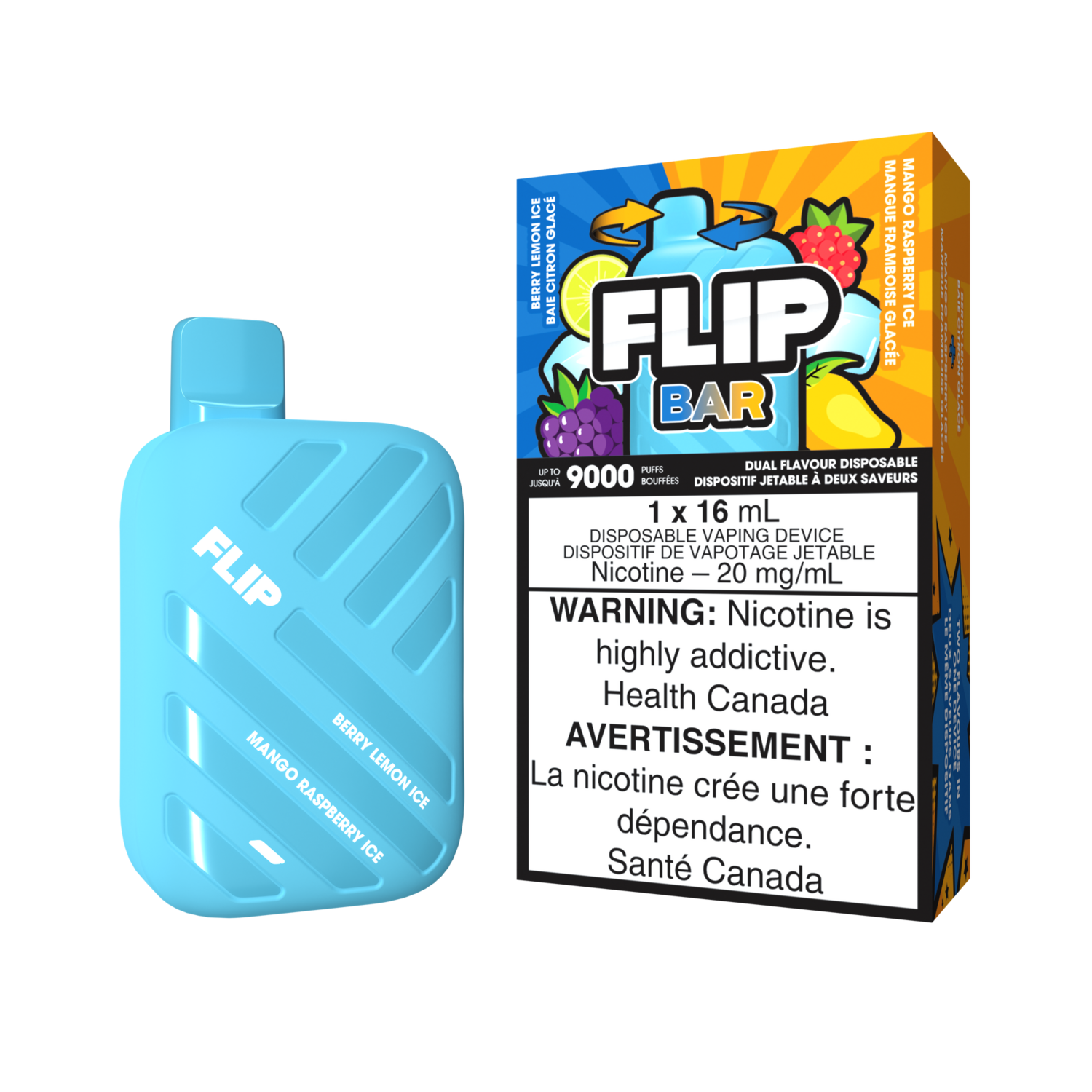 Flip Bar 9000 Puffs - Berry Lemon Ice &amp; Mango Raspberry Ice