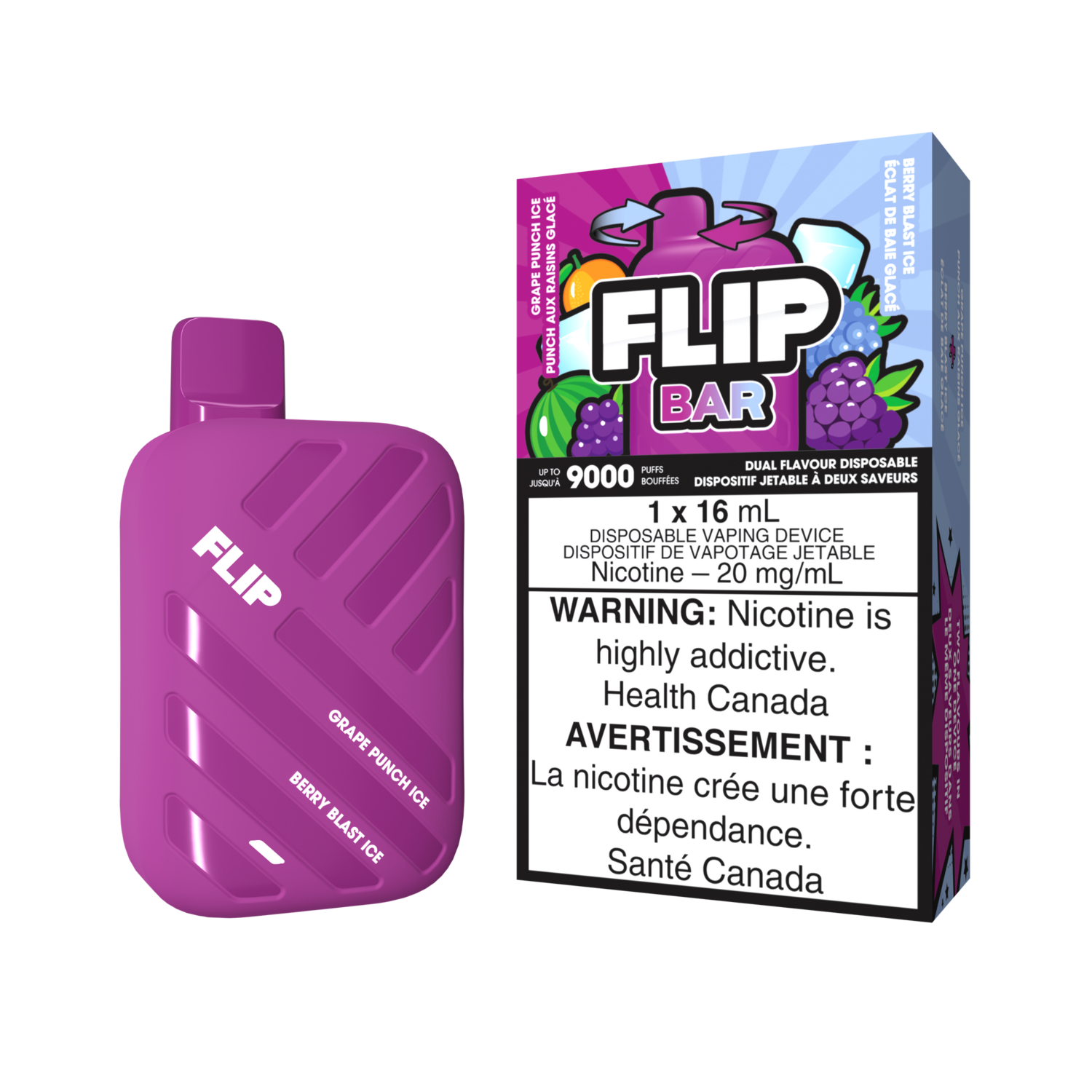 Flip Bar 9000 Puffs - Grape Punch Ice &amp; Berry Blast Ice