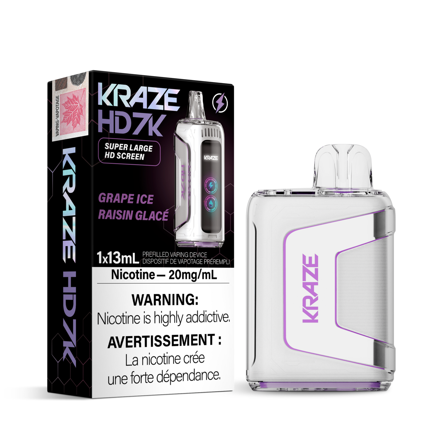 Kraze HD 7000 Puffs - Grape Ice