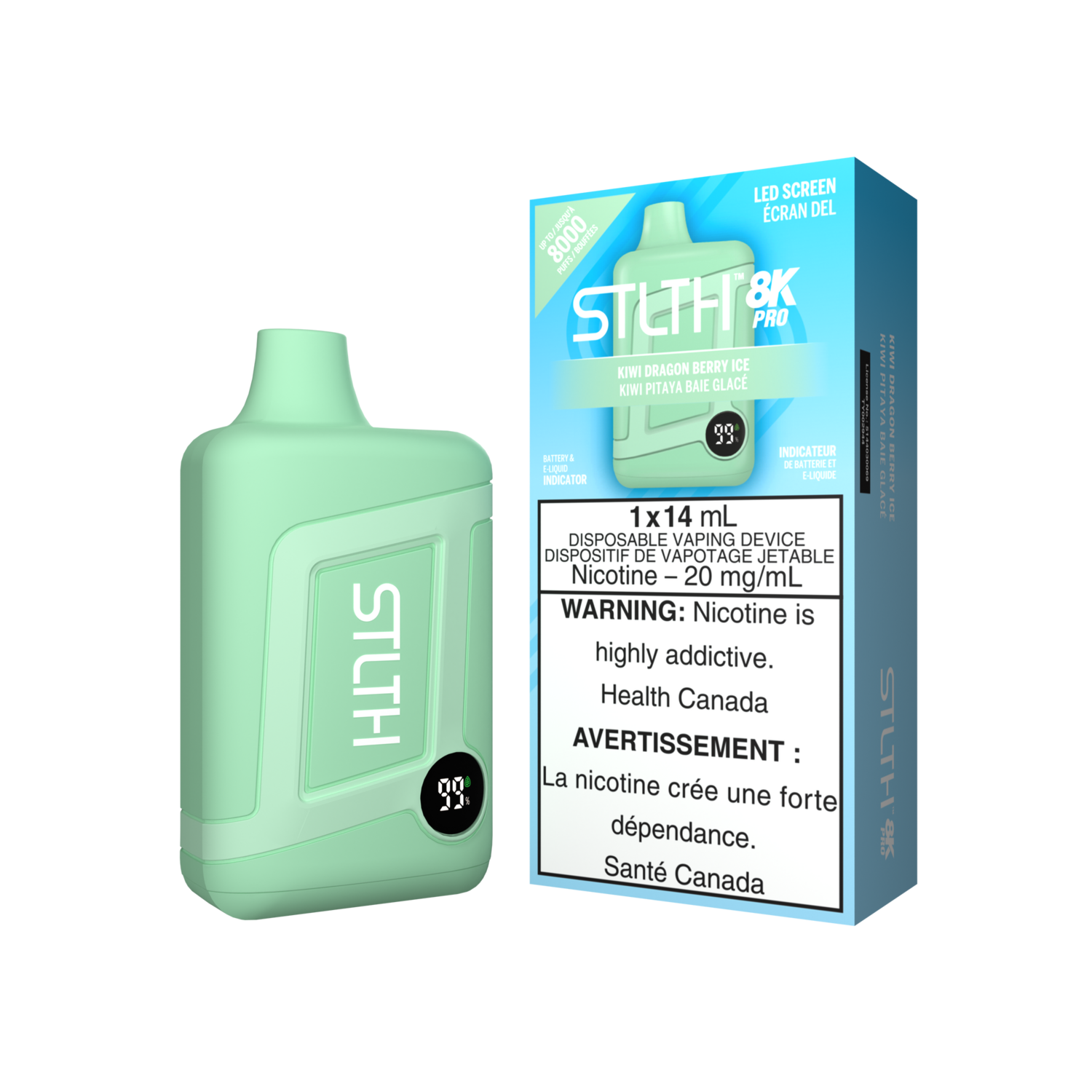 STLTH 8000 Puffs Pro - Kiwi Dragon Berry Ice