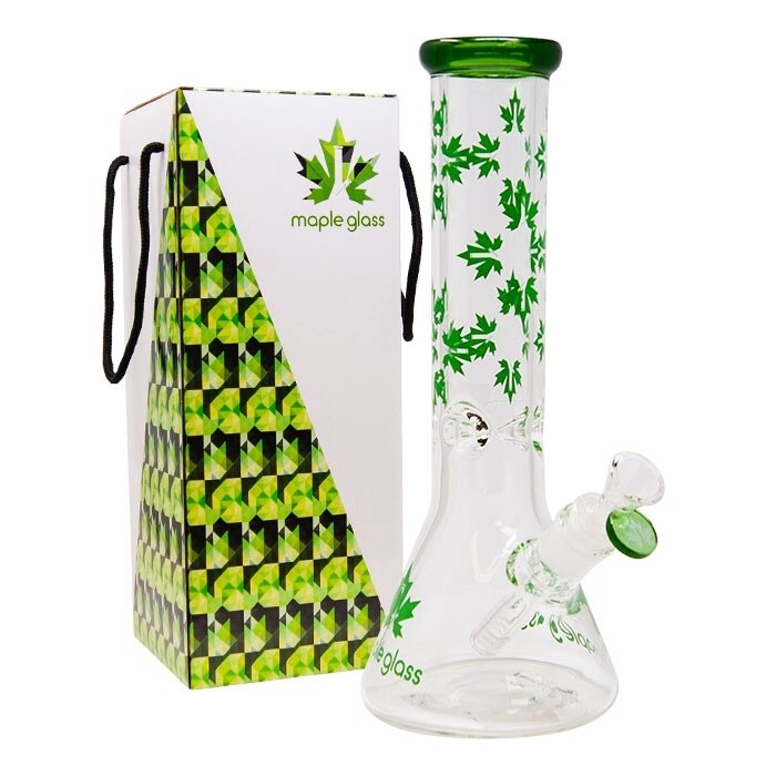 12&quot; Green Maple Glass Bong