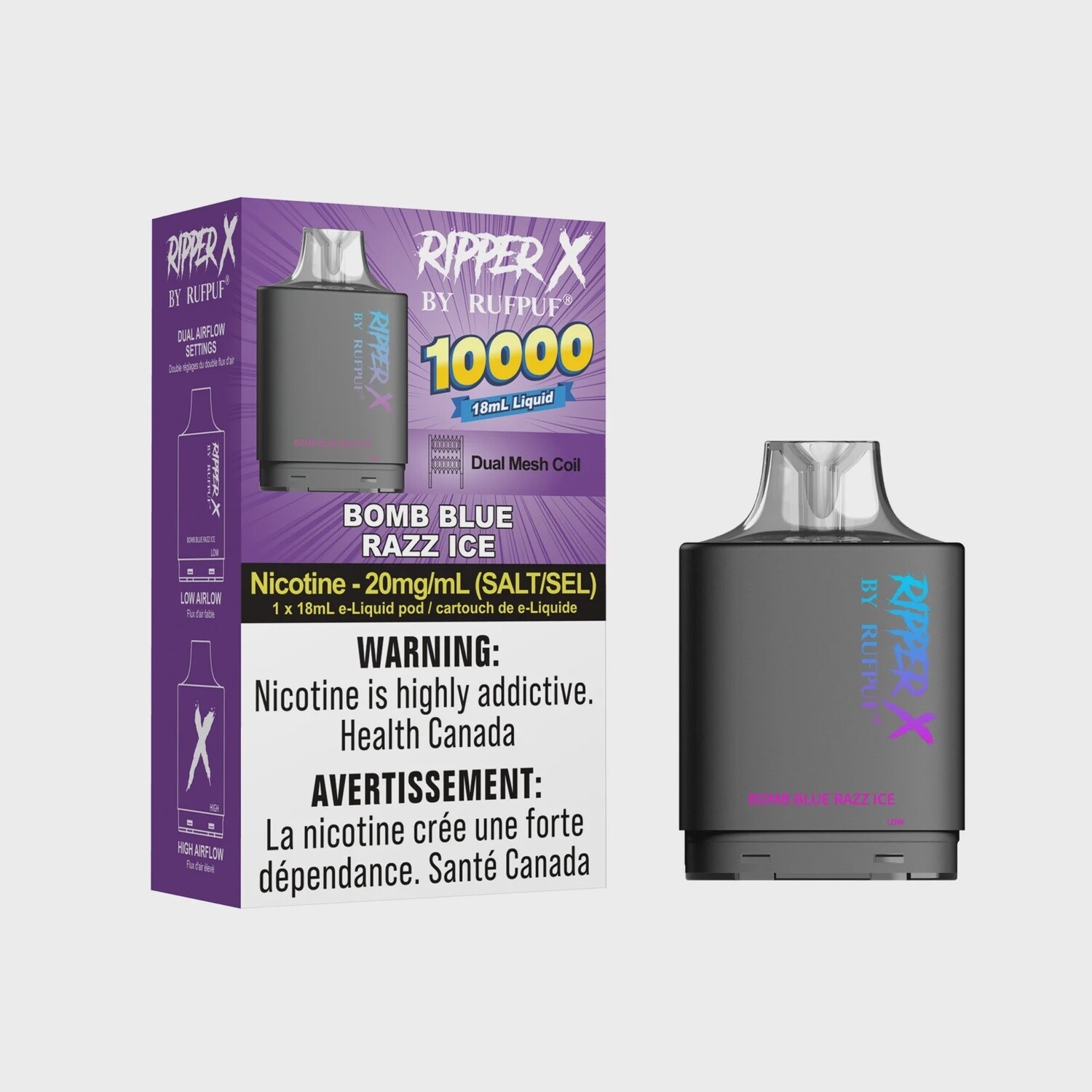 Ripper x pod Bomb Blue Razz ice