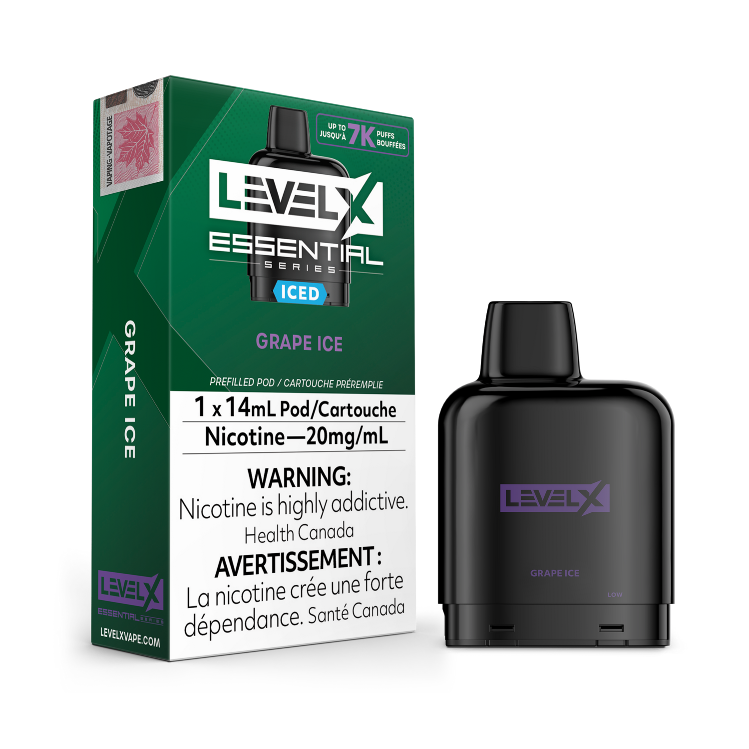 Flavour Beast Level X Essential Pod 7000 Puffs - Grape Ice
