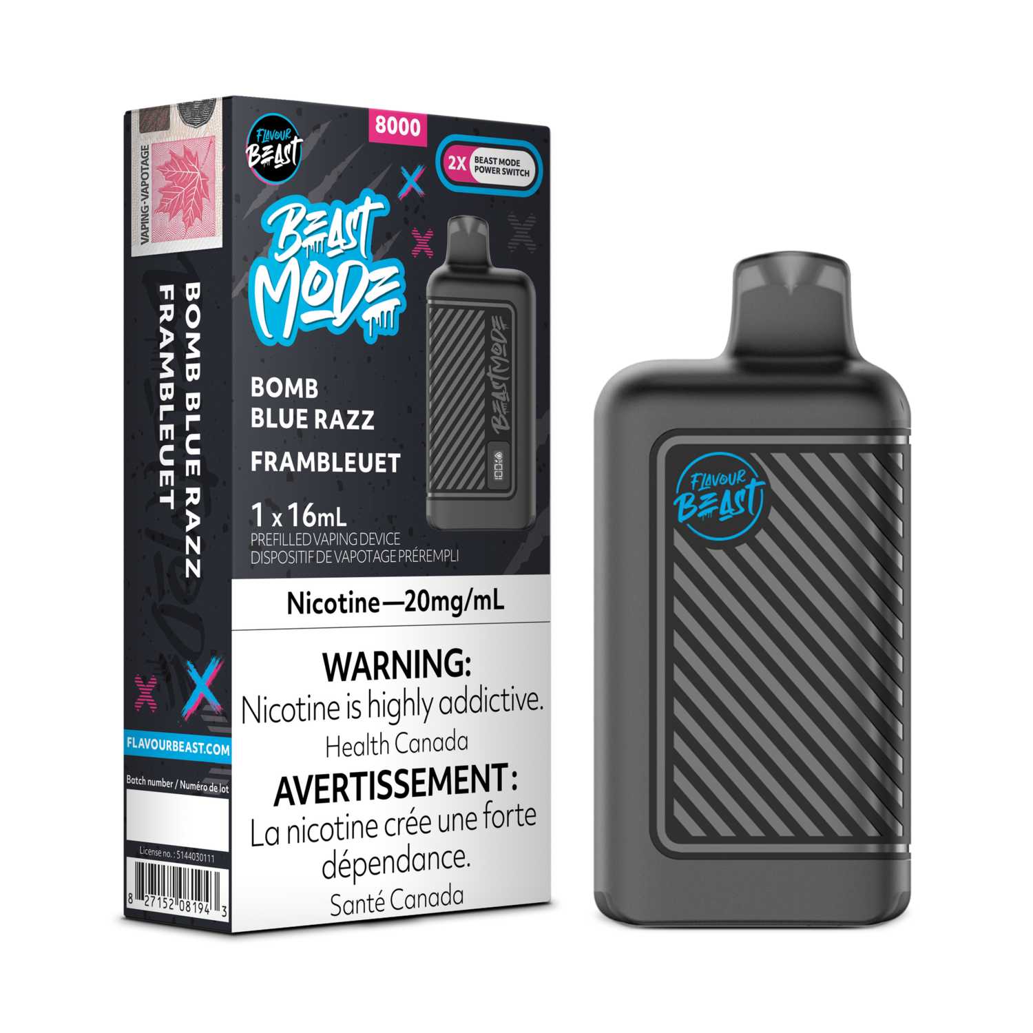 Beast Mode 8000 Puffs - Bomb Blue Razz