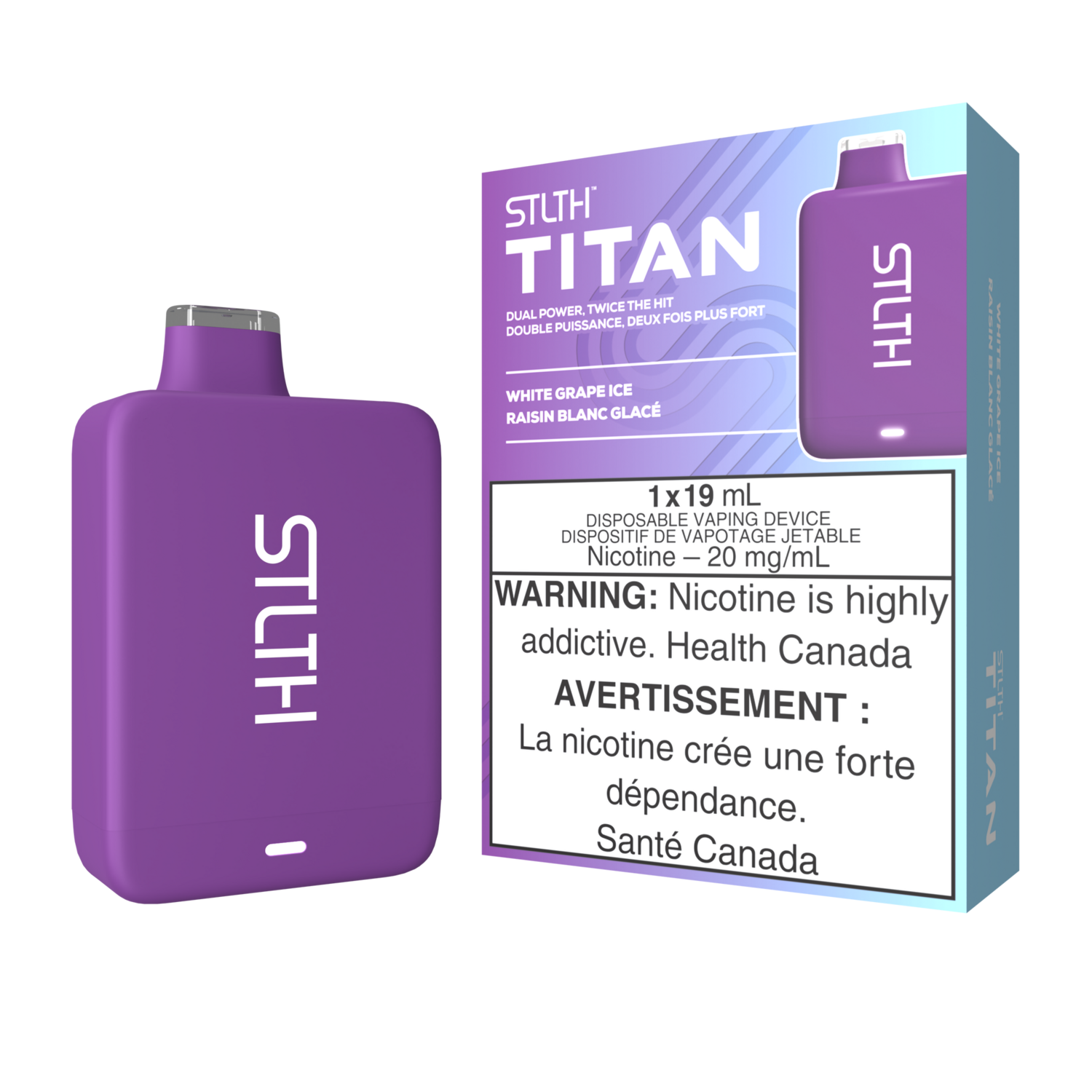 STLTH titan 10000 Puff white grape ice