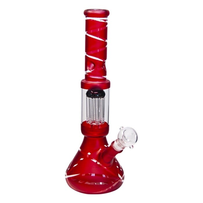14 &quot; Red Striped Perculator Bong