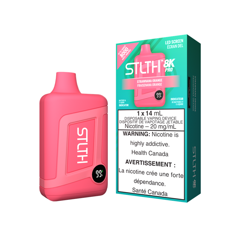 STLTH 8000 Puffs pro - Strawnana Orange