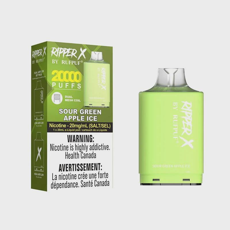 Ripper X 20,000 Puffs - Sour Green Apple Ice