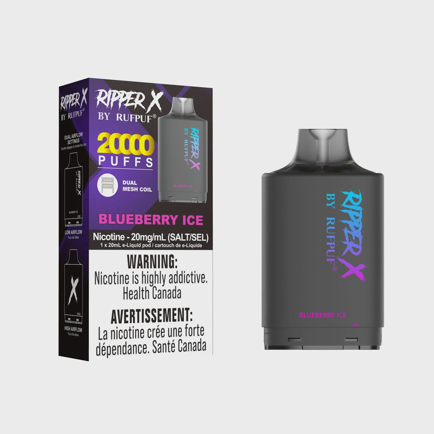 Ripper X  20,000 Puffs -  Blueberry Ice