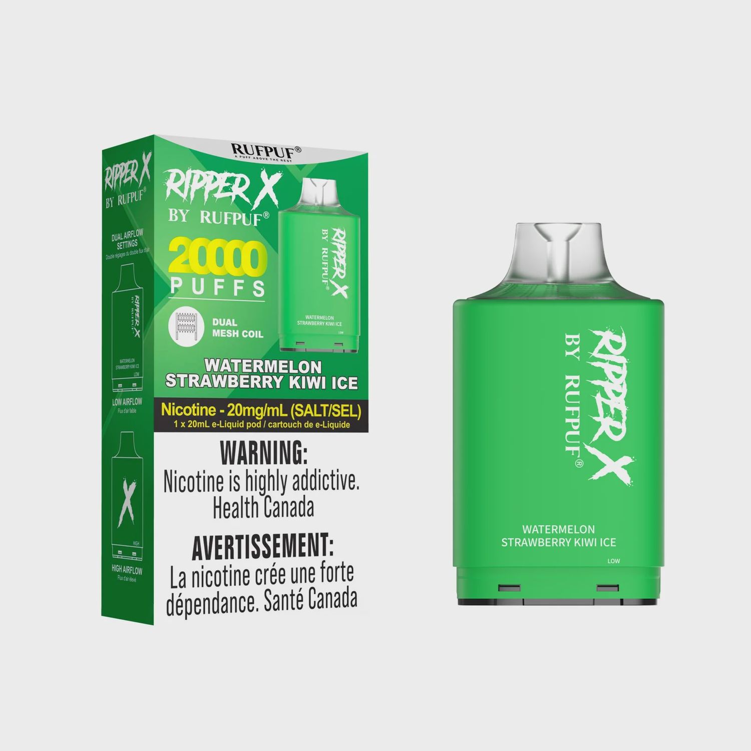 Ripper X 20,000 Puffs - Watermelon strawberry kiwi ice