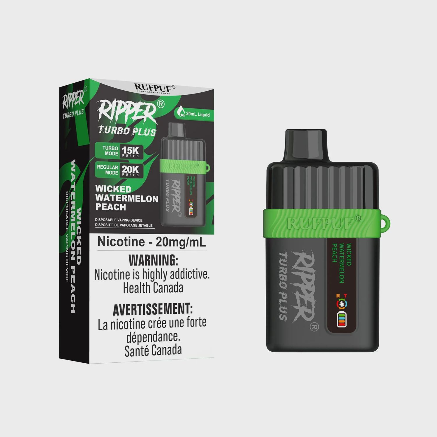 Ripper Turbo Plus 20,000 Puffs - Wicked Watermelon Peach