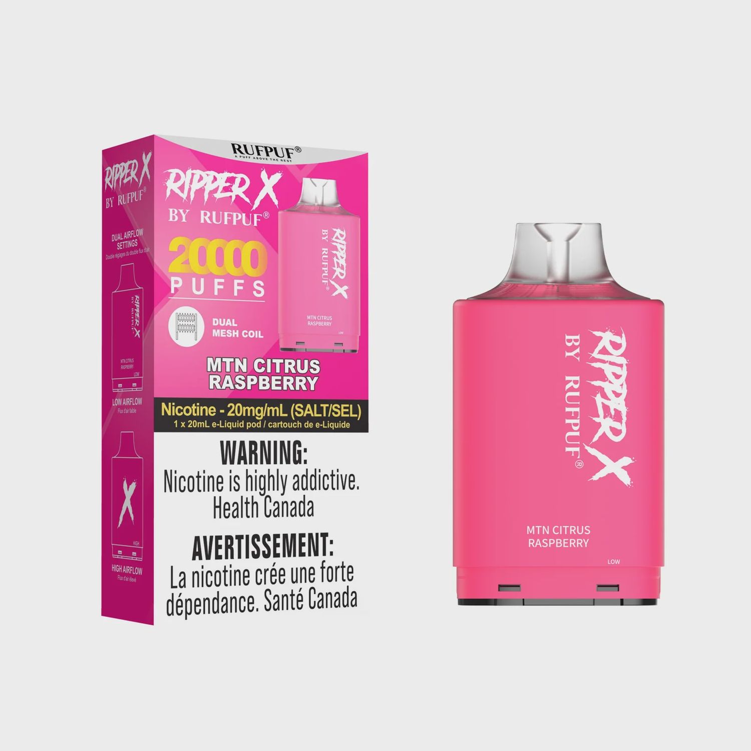 Ripper X 20,000 Puffs - Mtn Citrus Raspberry