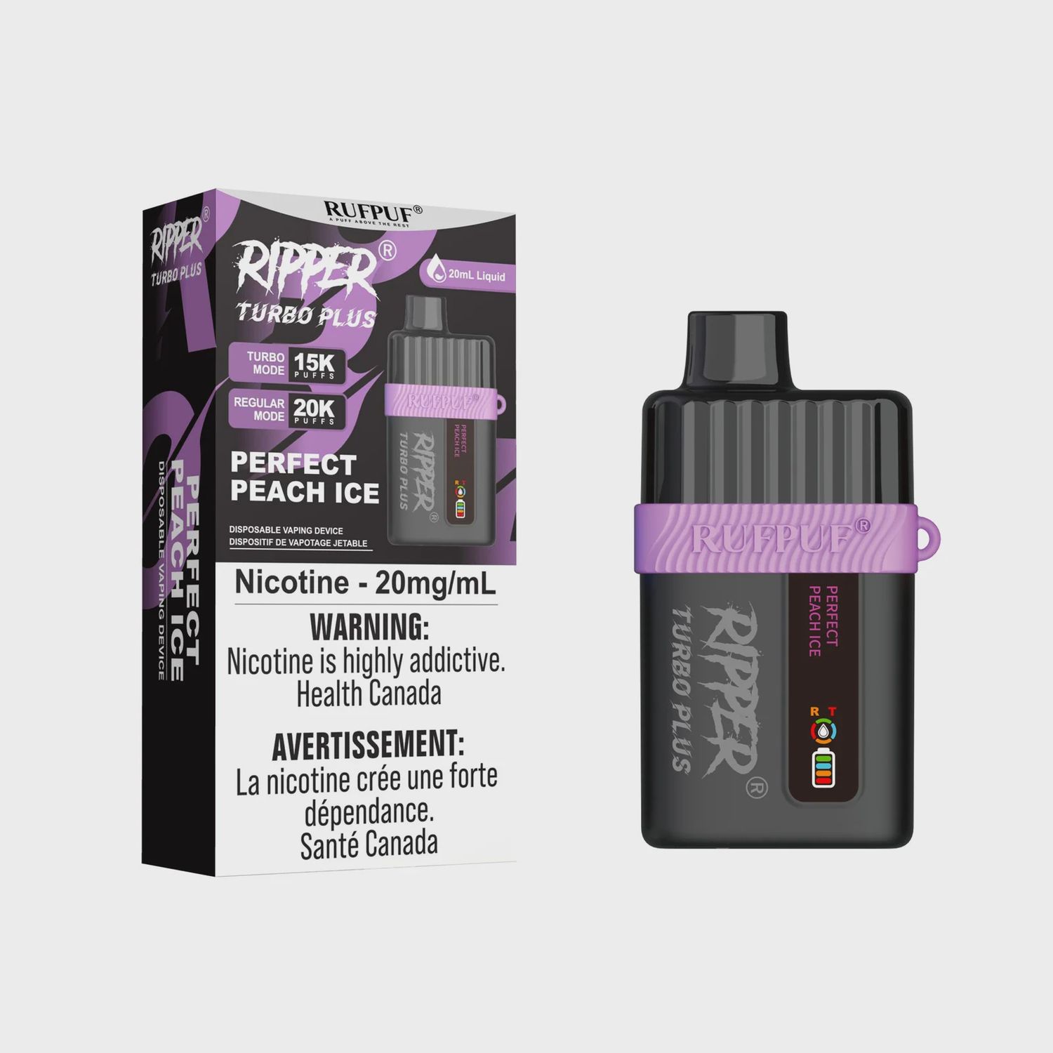 Ripper Turbo Plus 20,000 Puffs - Perfect Peach Ice