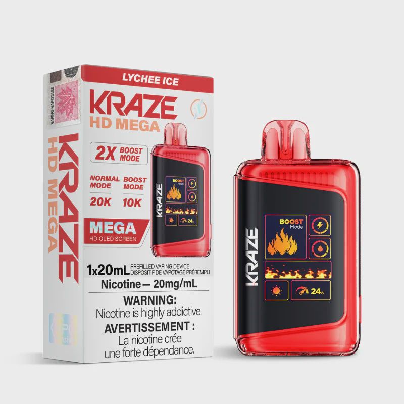 Kraze HD Mega 20,000 Puffs  - Lychee Ice