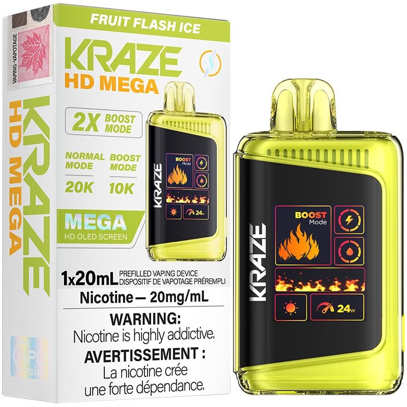 Kraze HD Mega 20,000 Puffs - Fruit Flash Ice