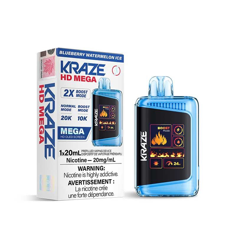 Kraze HD Mega 20,000 Puffs - Blueberry Watermelon Ice