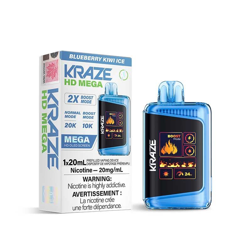 Kraze HD Mega 20,000 Puffs - Blueberry Kiwi Ice