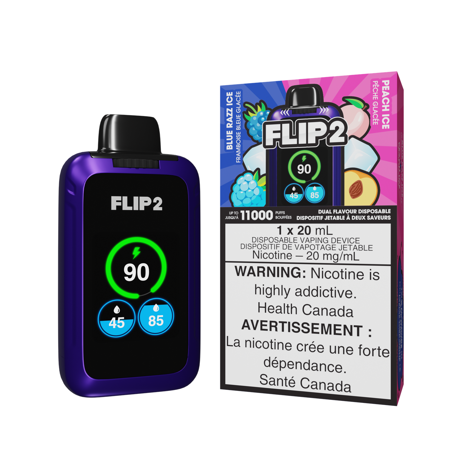 Flip 2 - Blue Razz Ice/Peach Ice