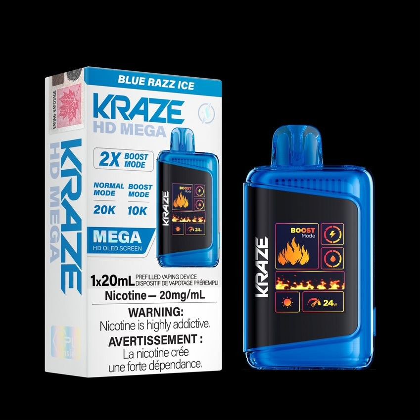 Kraze HD Mega 20,000 Puffs - Blue Razz Ice