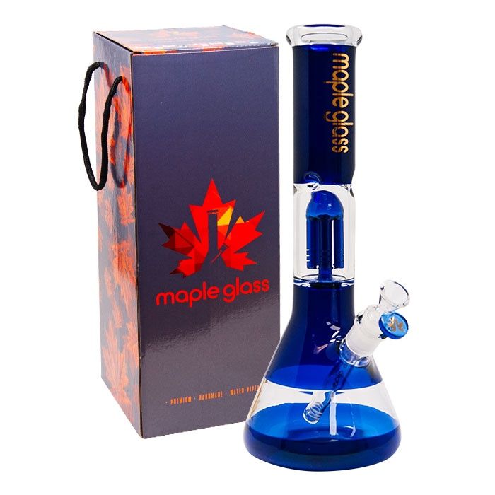 14&quot; Blue Maple Glass Tree Perculator Bong