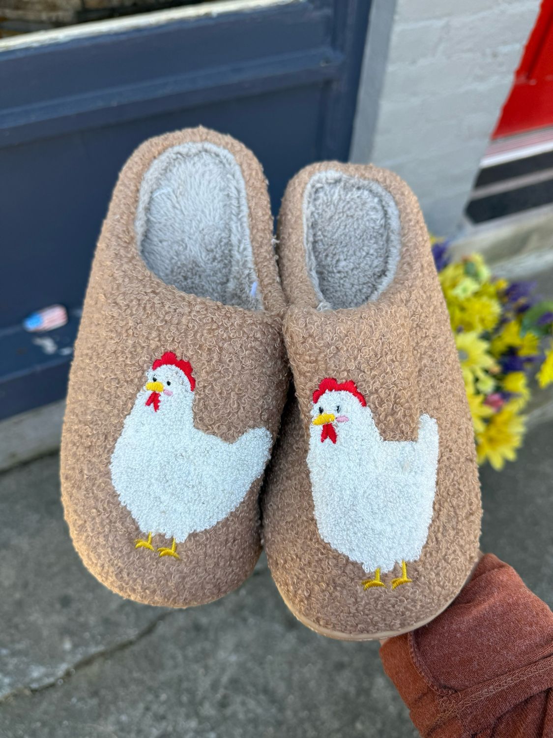 Brown Chicken Slippers