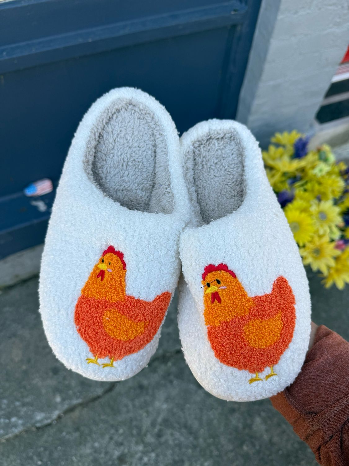 White Chicken Slippers