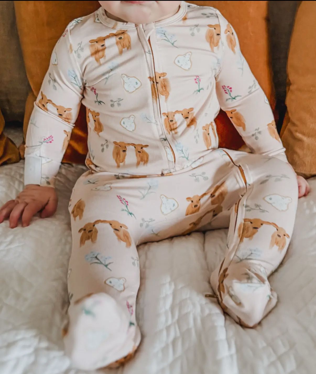 Bamboo Pajamas - Pink Calves & Ear Tags