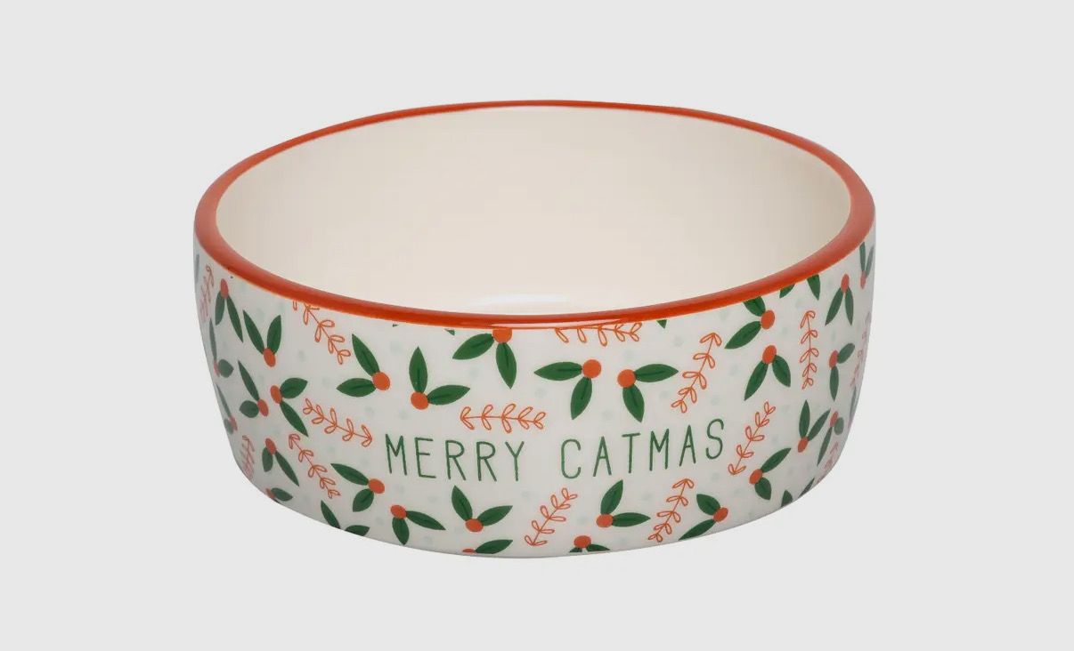 Merry Catmas, Cat Holiday and Christmas Feeding Bowl