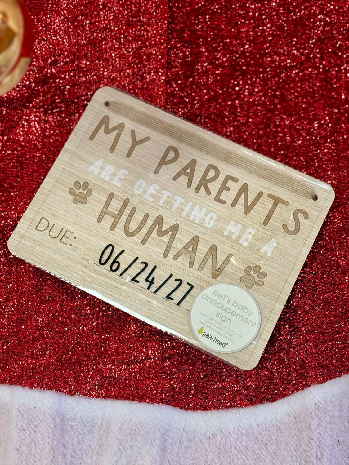 Wooden Pet Pregnancy Announcement Sign Wooden Pet Pregnancy Announcement Sign