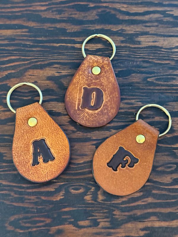 Leather Initial Keychain