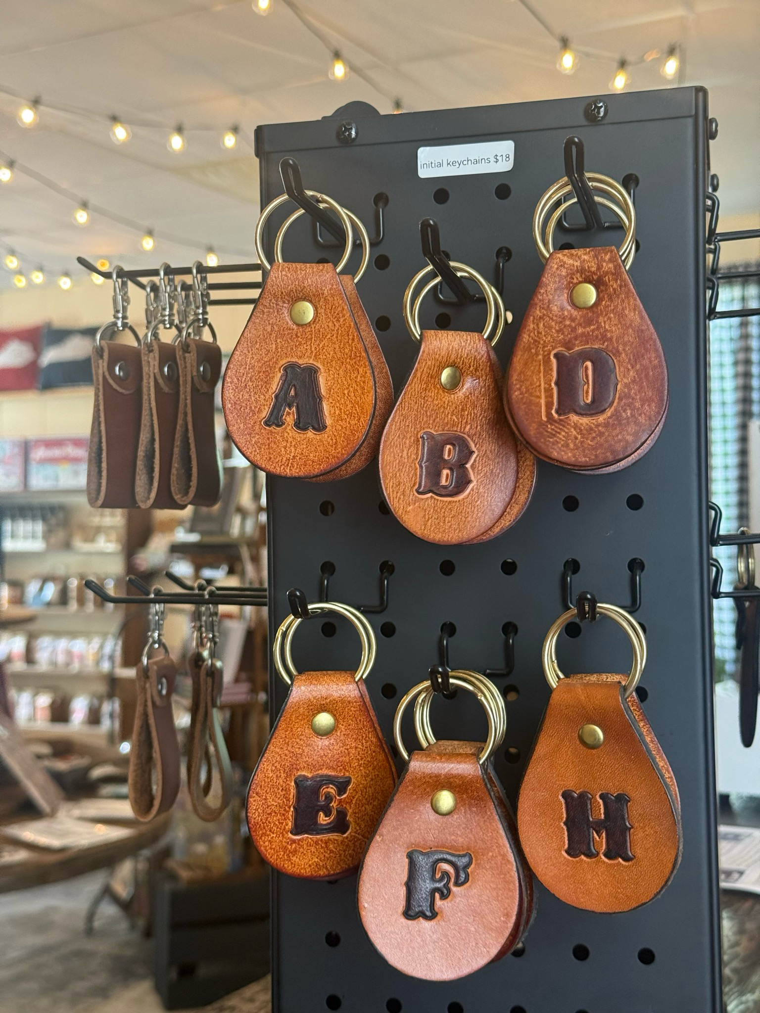 Leather Initial Keychain