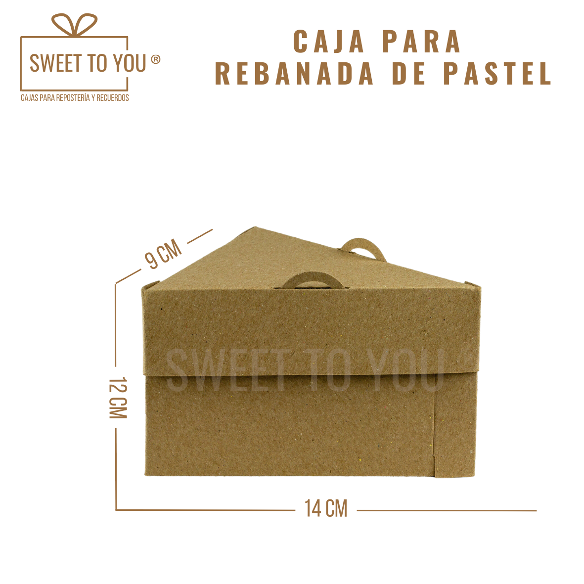 Caja Rebanada de Pastel | Kraft | 14*12*9