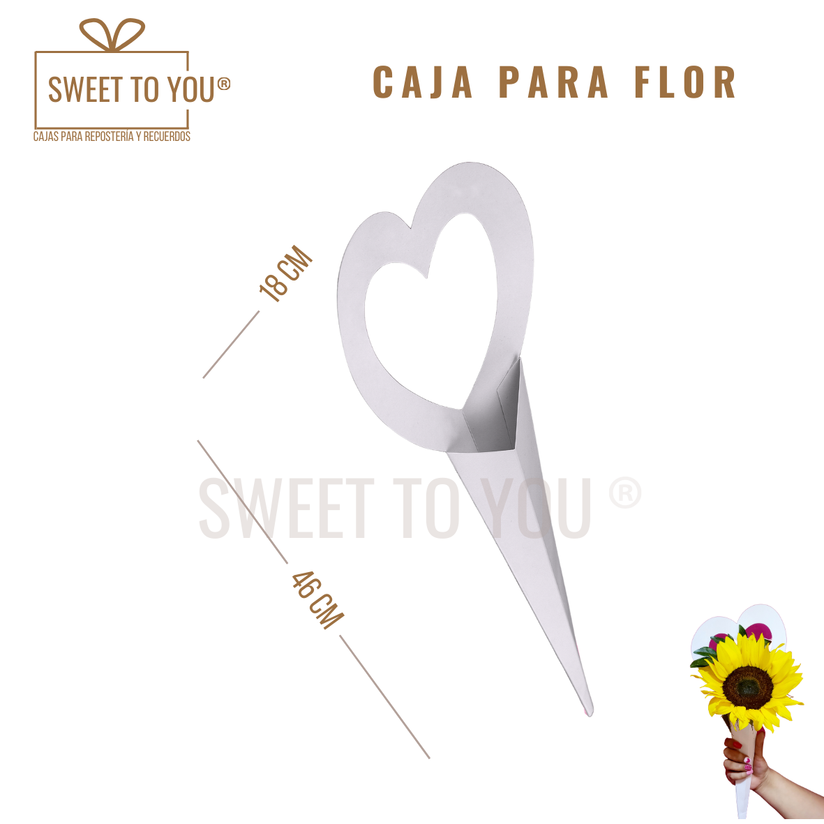 Caja para Flor | Blanca | 46*18 cm