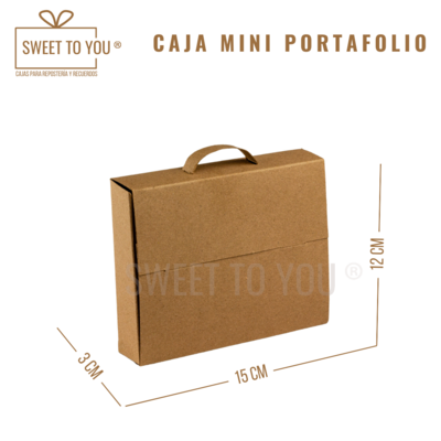 Caja Mini Portafolio| Kraft | 12*15*3 cm