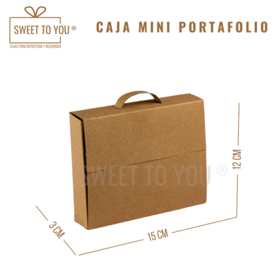 Caja Mini Portafolio | Kraft | 12*15*3 cm