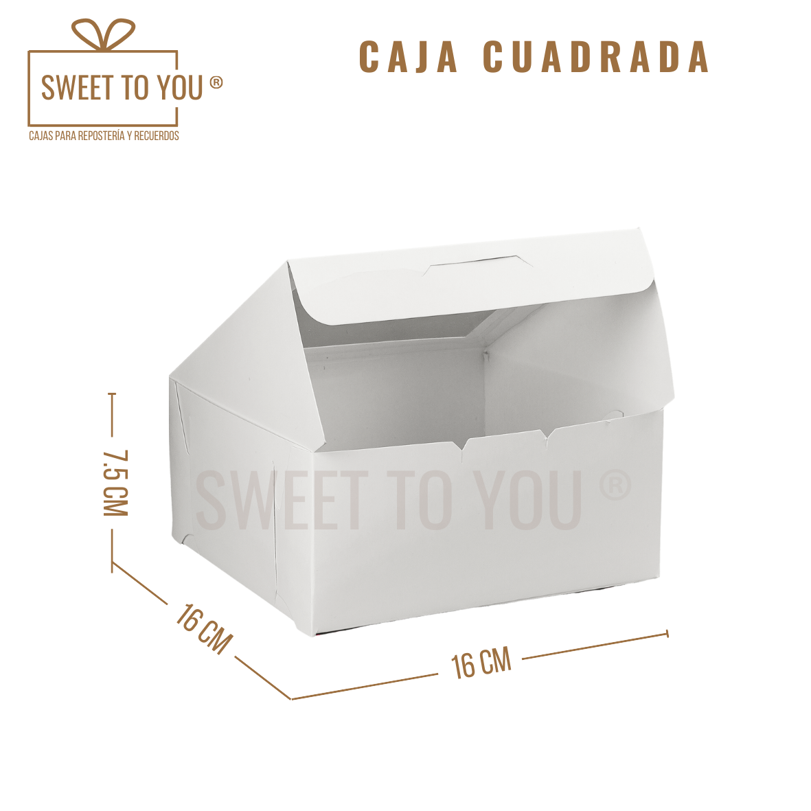 Caja Cuadrada | Blanca | 16*16*7.5 cm