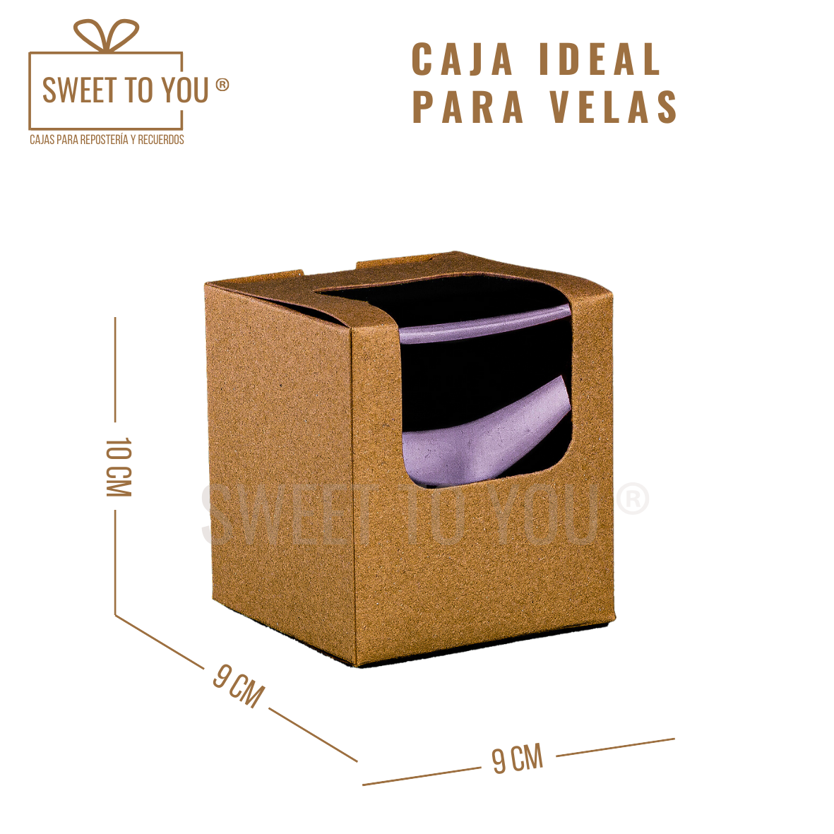 Caja 9 Compartimentos Cartón Decorado Con Tapa con Ventana