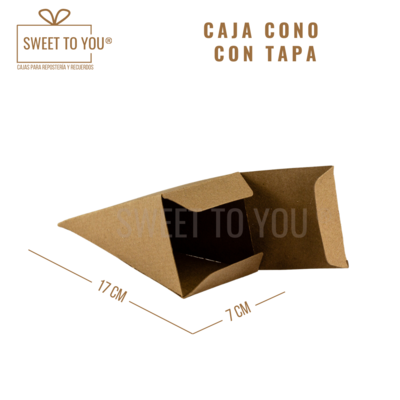 Caja Cono con Tapa| Kraft | 17*7 cm