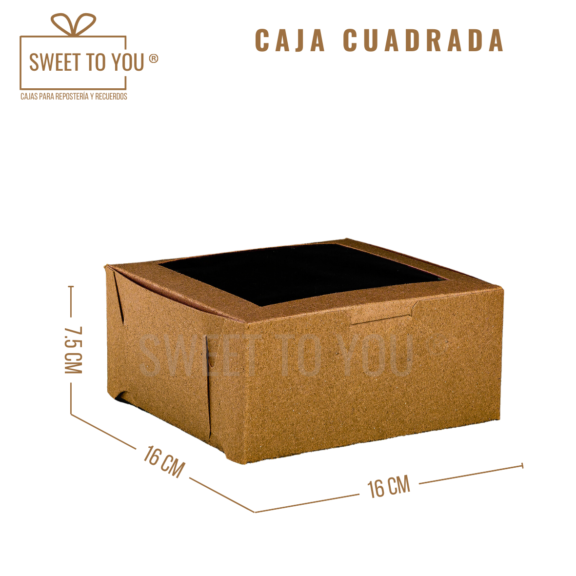Caja Cuadrada | Kraft | 16*16*7.5 cm