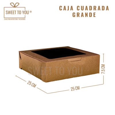 Caja Cuadrada | Kraft | 25*25*7.5 cm