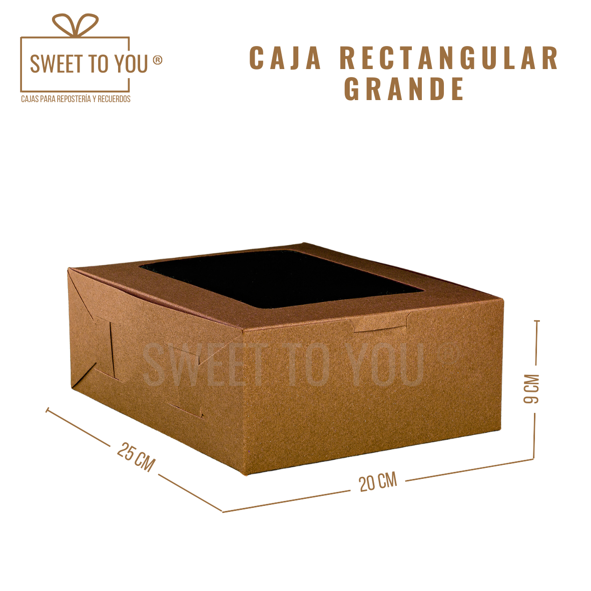Caja Rectangular | Kraft | 25*20*9