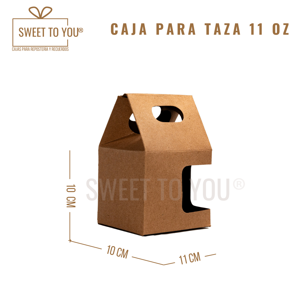 Caja para Taza Con Asa | 11 Onz | Kraft | 10*10*11 cm