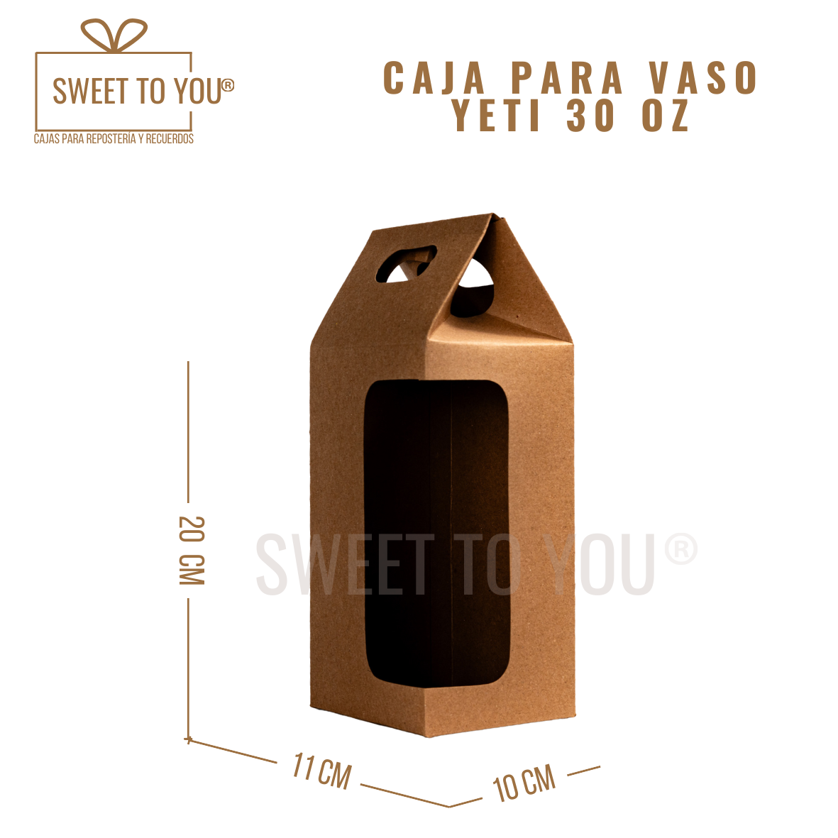 Caja para Vaso Yeti | 30 Onz | Kraft | 20*10*11 cm