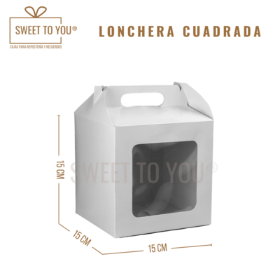 Lonchera Cuadrada | Blanca | 15*15*15 cm