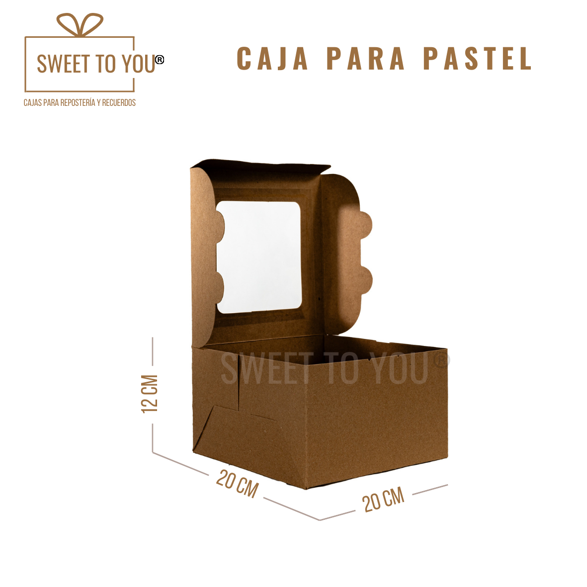 Caja Pastel | Kraft | 20*20*12 cm