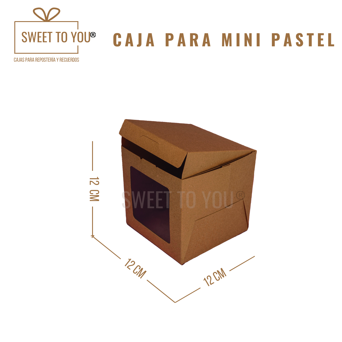 Caja Mini Pastel | Kraft | 12*12*12 cm