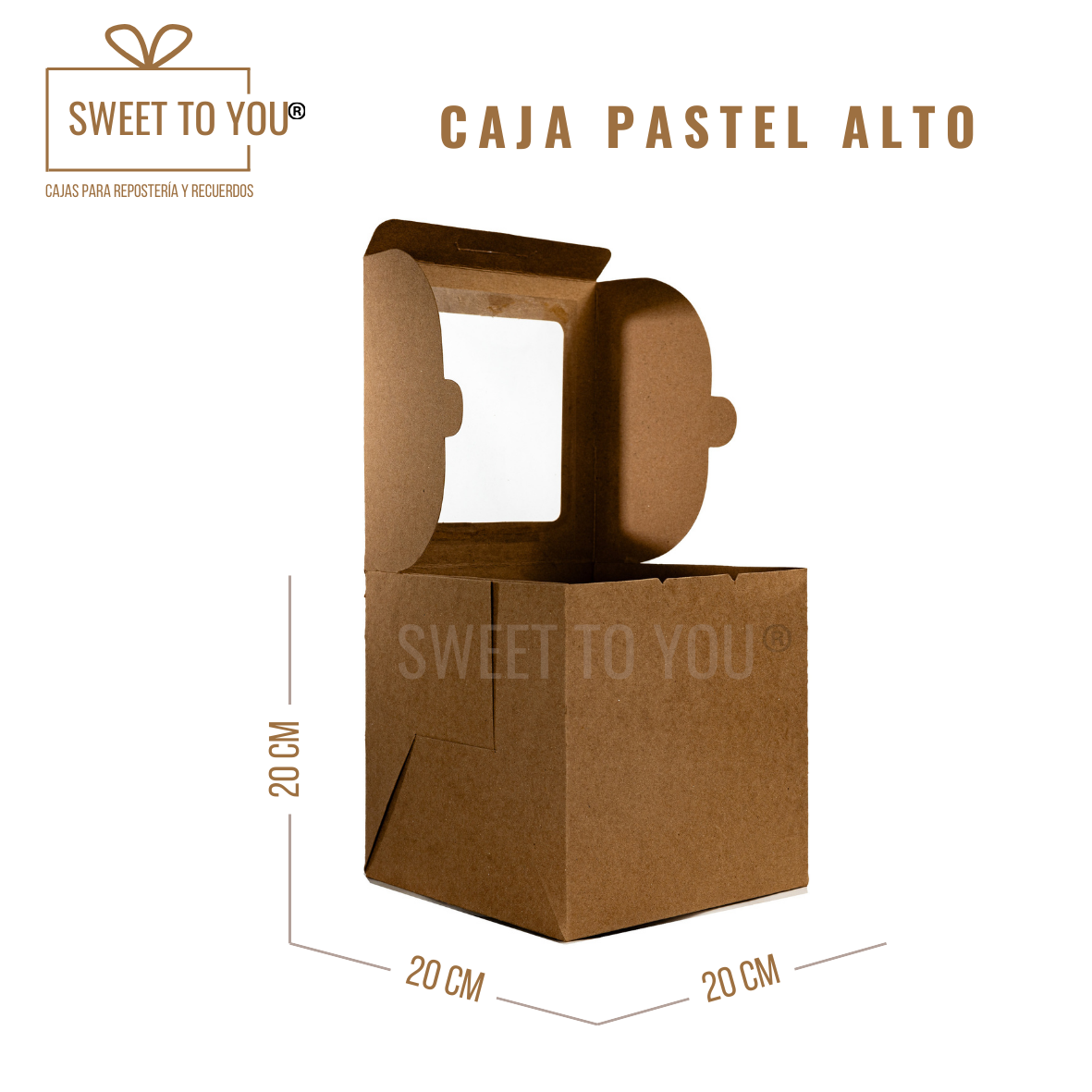 Caja Pastel | Kraft | 20*20*20 cm