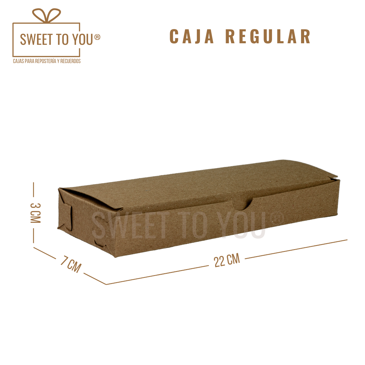 Caja Regular Lisa | Kraft | 22*7*3 cm